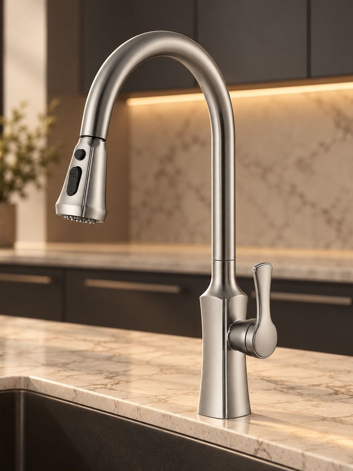 Vòi chậu rửa bát dây rút — FH3398