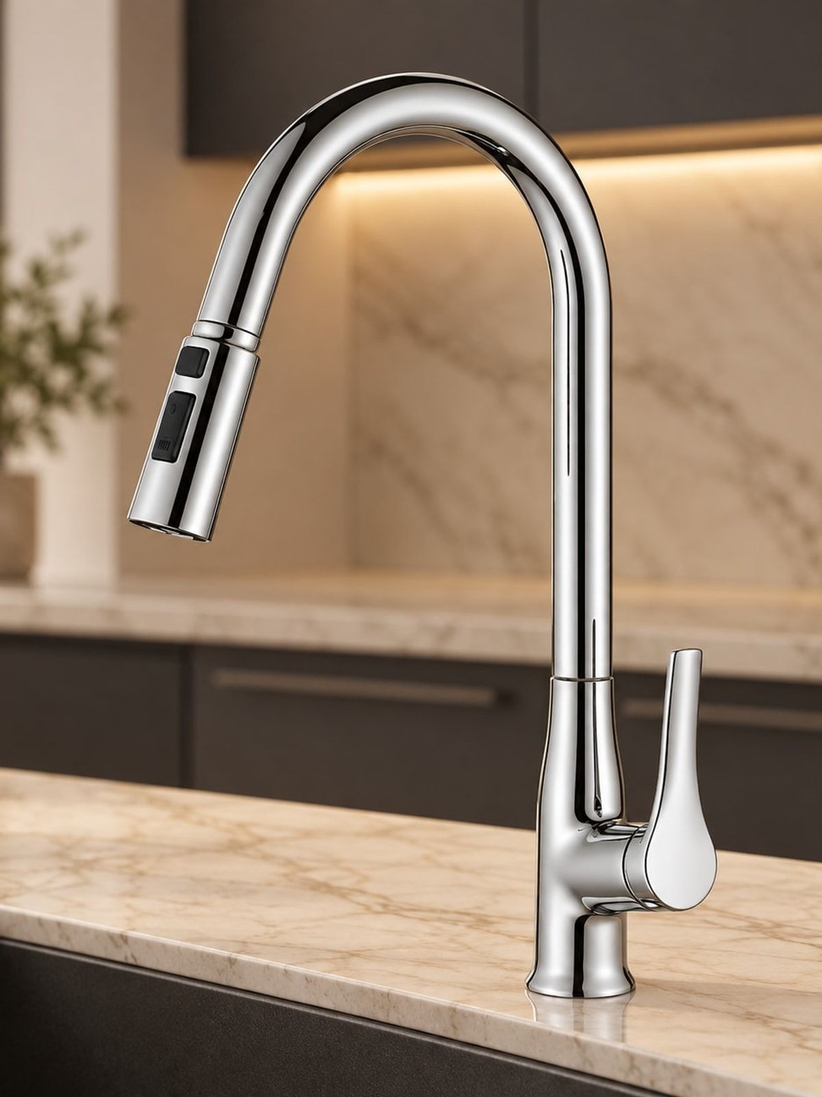 Vòi chậu rửa bát dây rút — K21413-C